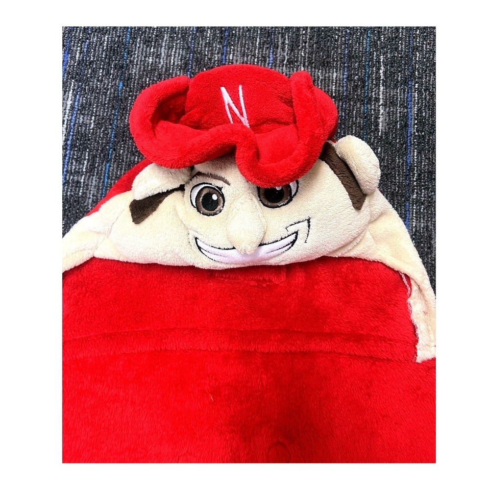 Red Hooded Blanket Comfy Critter Mascot‎ Wear Nebraska Cornhuskers Herbie Husker